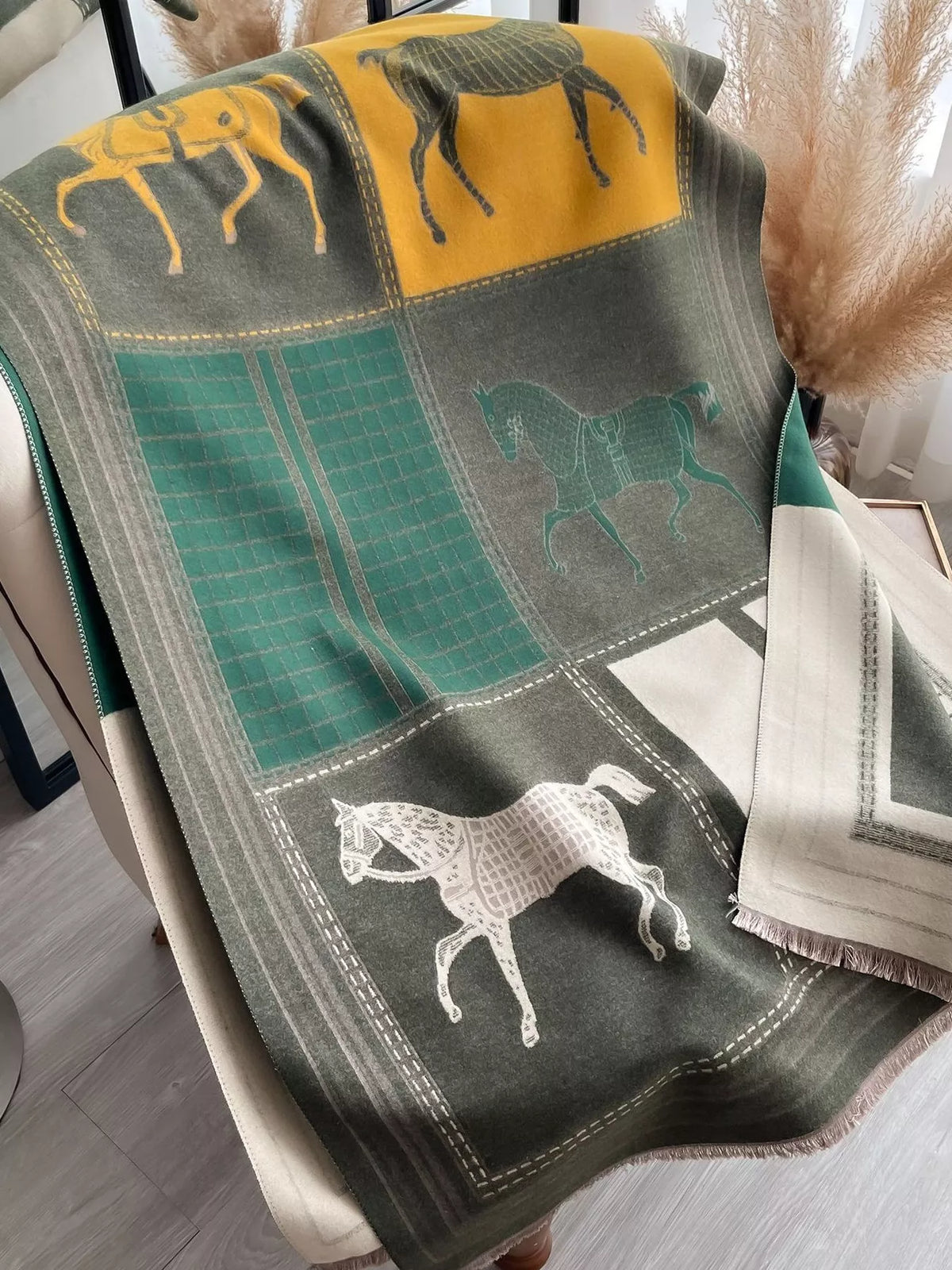 Equestrian Print Warm Scarf