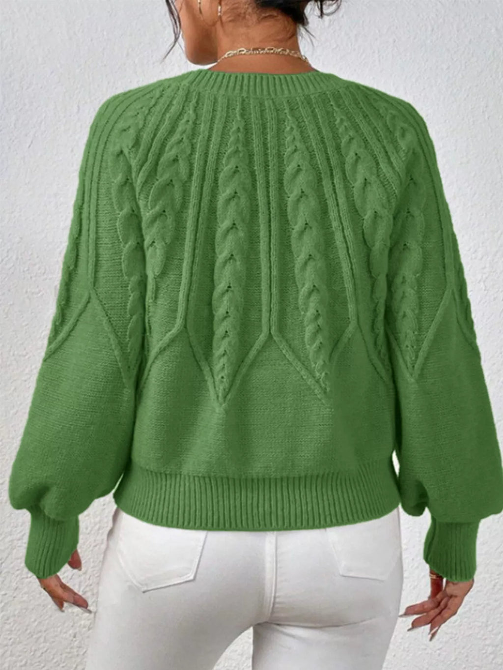 Cable Knit Ribbed Long Sleeve Sweater