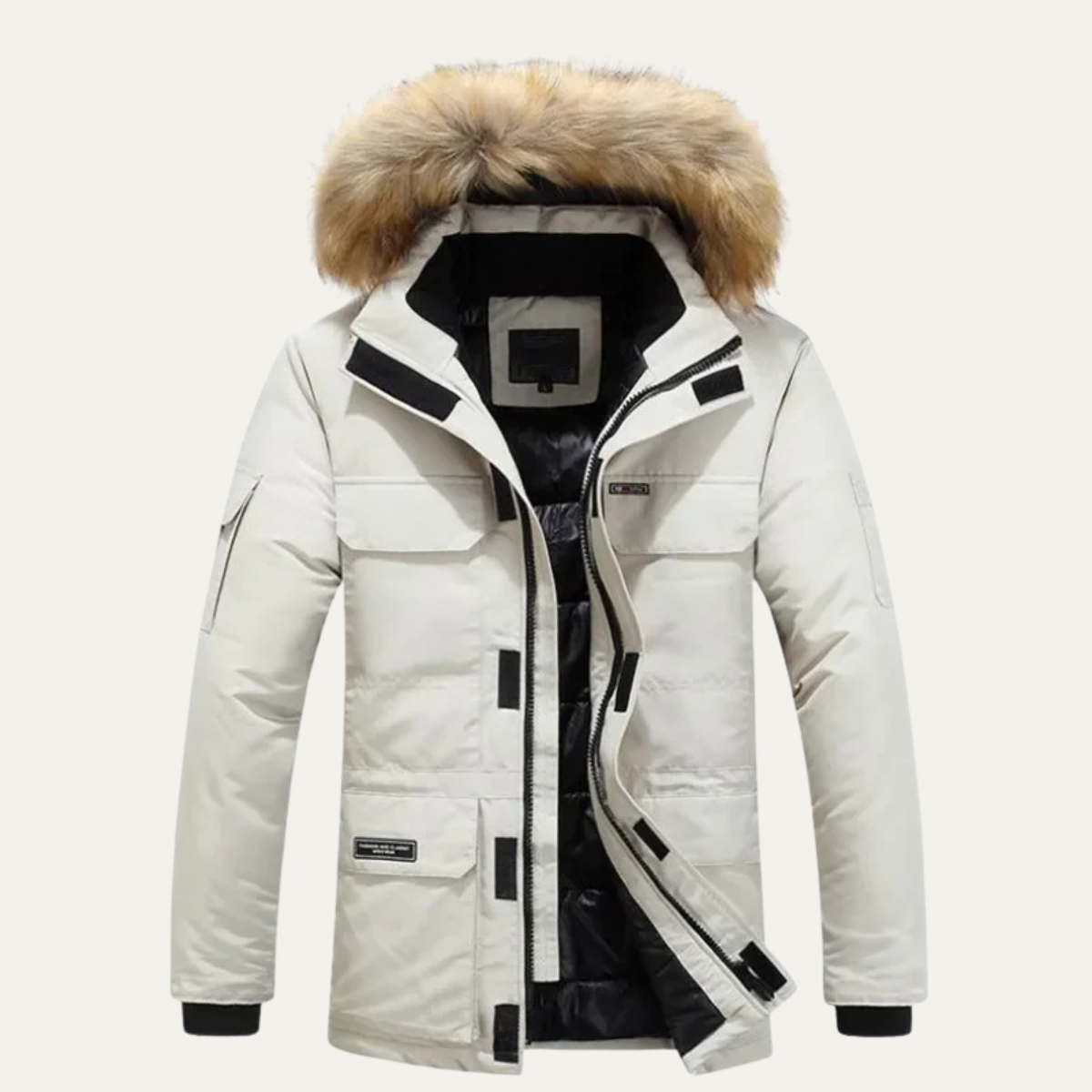 Heavy Duty Men's Insulated Hooded Winter Coat Jacket