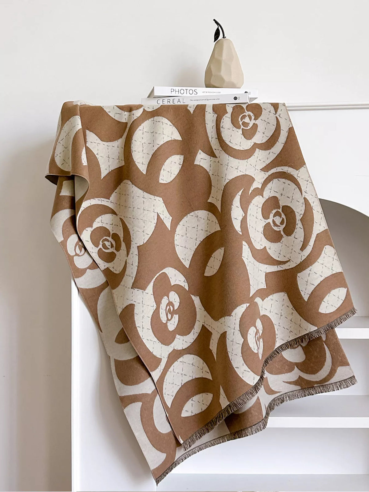 Floral Patterned Warm Winter Scarf