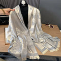 Butterfly Print Raw Hem Cotton Scarf