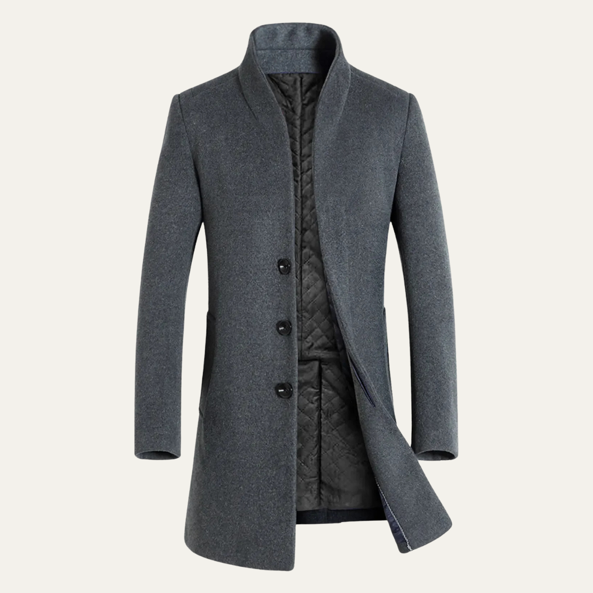 Classic Men's Warm Wool Winter Overcoat