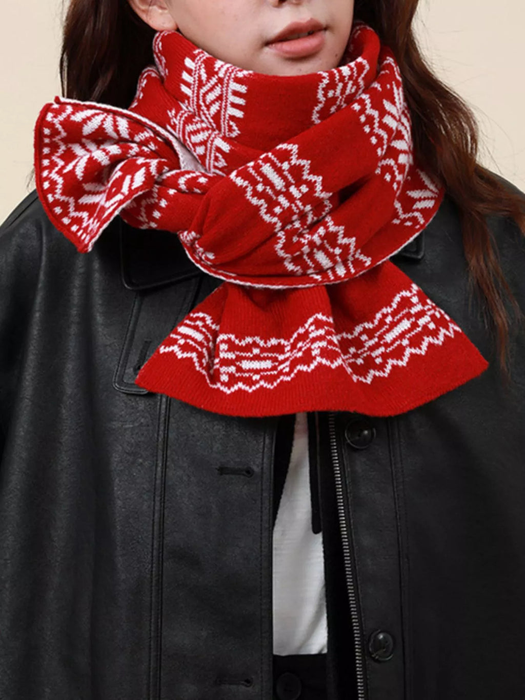 Christmas Snowflake Knit Scarf
