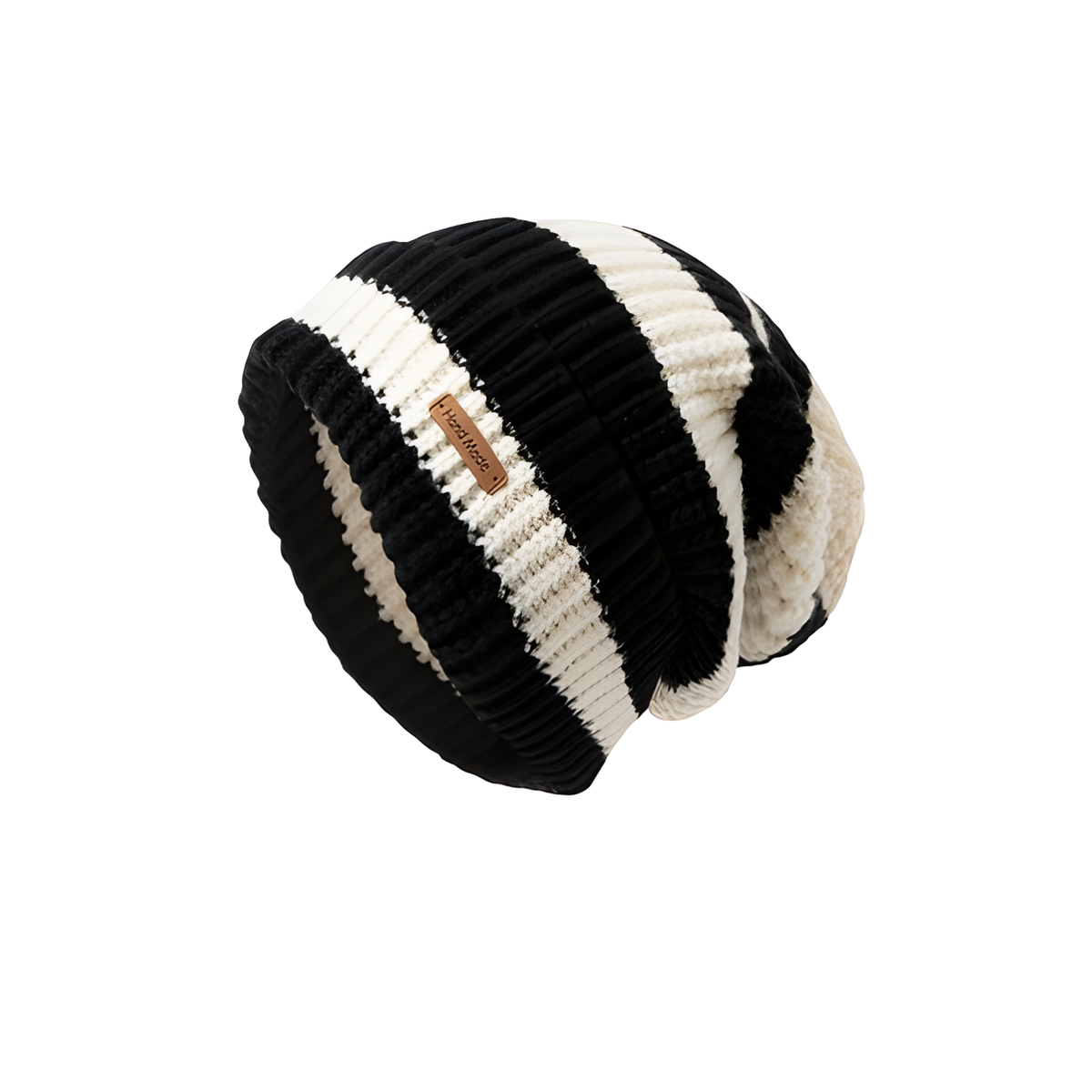 Warm Winter Vibes: Thick Striped Knit Hat - Retro Chic, Versatile Style, Generous Head Fit, Loose and Cozy, Fashion Forward Woolen Beanie