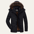 Warm Waterproof Men's Fleece Hooded Winter Coat