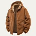 Warm Men's Fleece Hooded Zip Up Winter Jacket