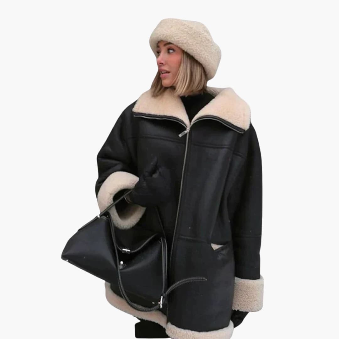 Warm Women's Parka Coat with Fleece Lining and Zip
