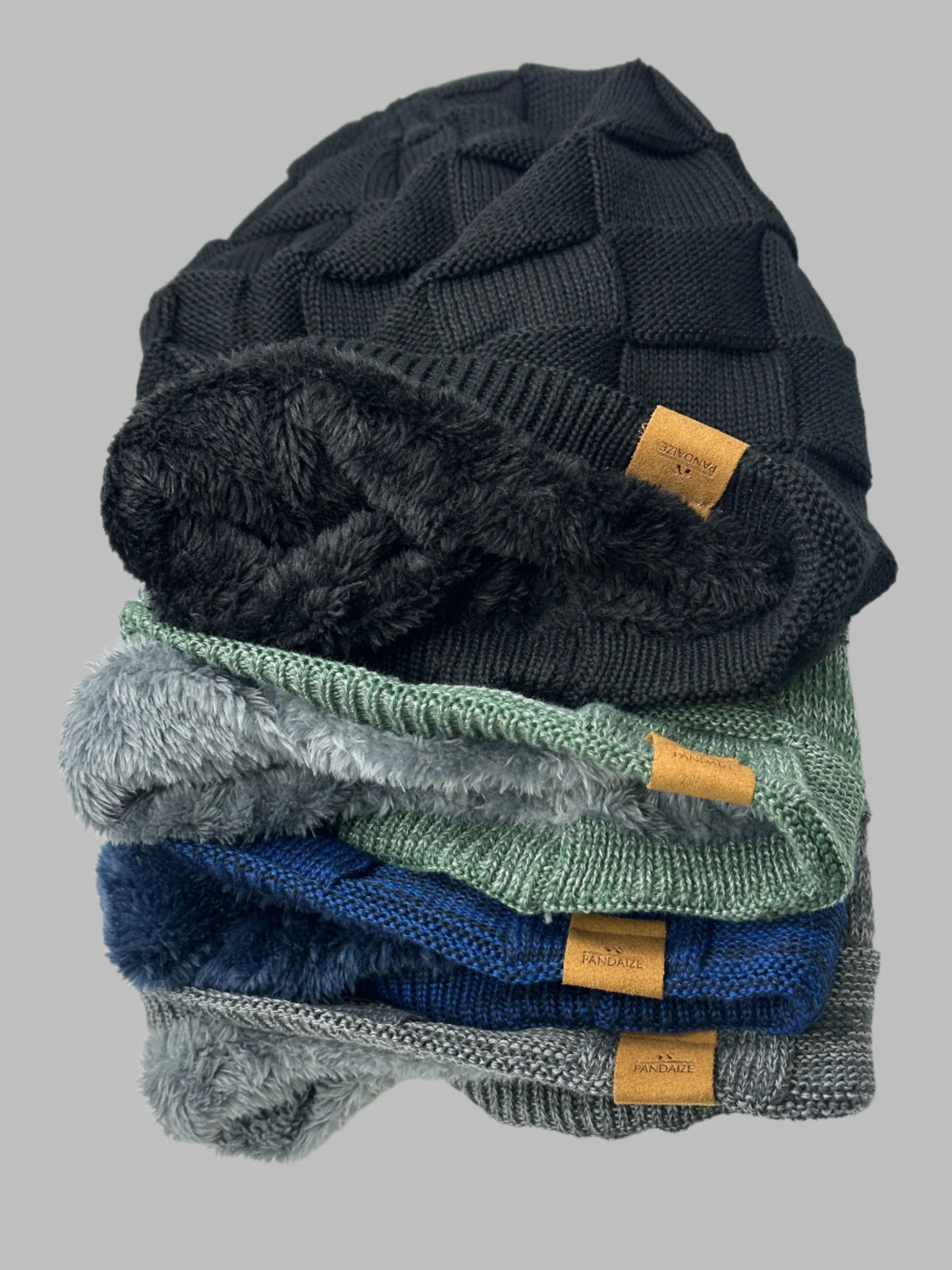 Pandaize Luxe-Knit Beanie - Soft Mixed-Color Unisex Winter Essential