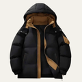 Warm Men's Puffer Snow Jacket with High Collar