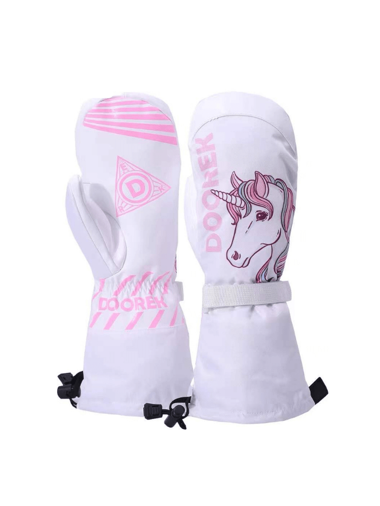 Women's Ski Glove Shaped Long Mittens - DOOREK