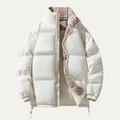 Warm Men's Puffer Coat with Stand Up Collar