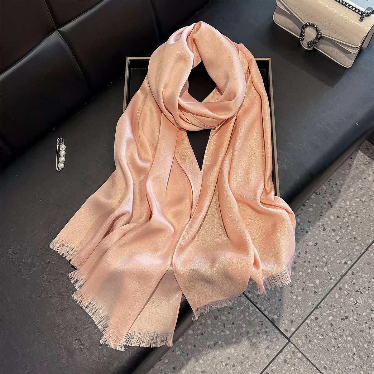 Raw Hem Tencel Scarf