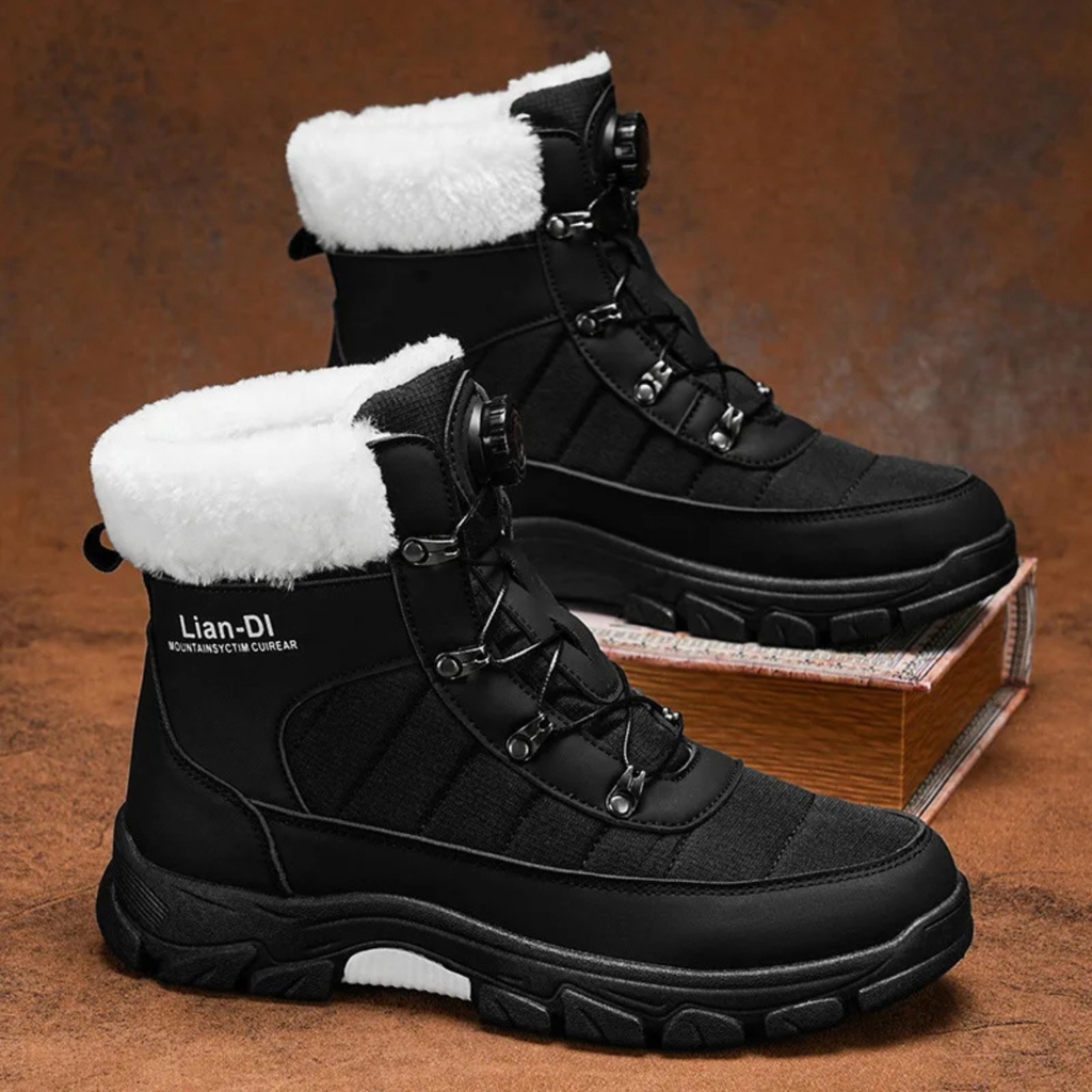 Warm Insulated Men's Snow Boots with Fur Lining