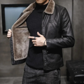 Warm Men's Faux Shearling Leather Winter Coat