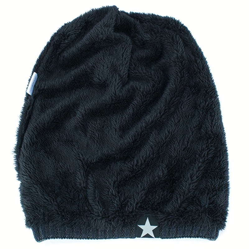 Pandaize Fleece Lined Beanie: Unisex Warm Knit Hat for Skiing & More