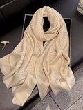Raw Hem Lightweight Tonal Stripe Scarf