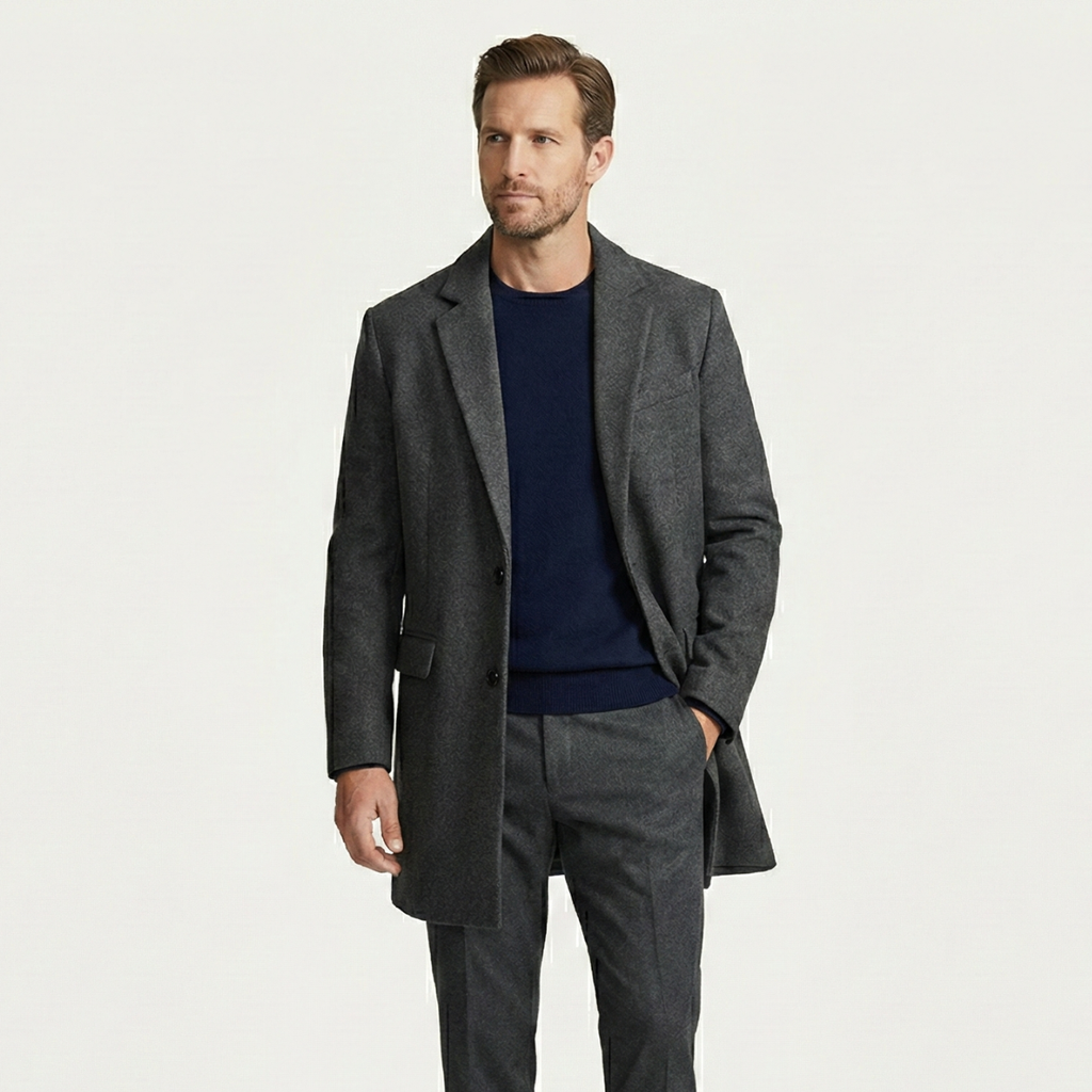 Warm Men's Wool Blend Winter Coat