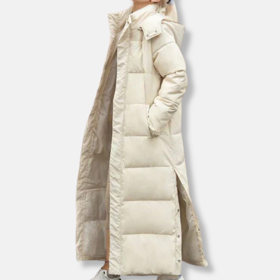 Warm Women's Parka Coat Full Length Hooded Jacket
