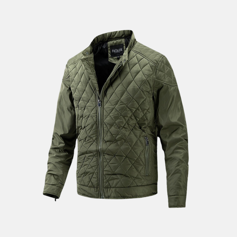 Thin Quilted Winter Jacket with Zip Front