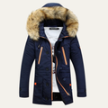 Waterproof Men's Hooded Parka with Faux Fur Trim