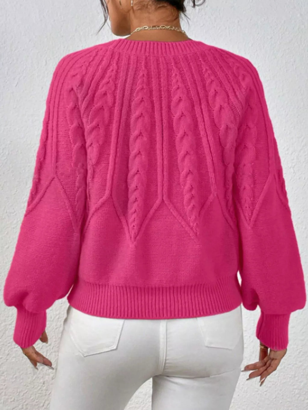 Cable Knit Ribbed Long Sleeve Sweater