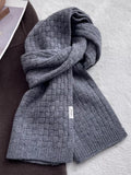 Wool Woven Pattern Knitted Scarf