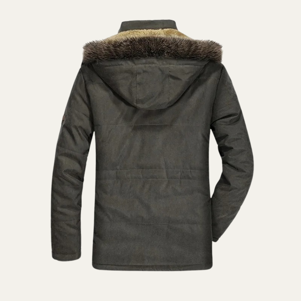 Thermal Men's Faux Fur Hooded Parka with Multiple Pockets