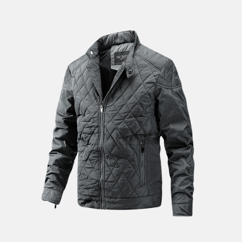 Thin Quilted Winter Jacket with Zip Front