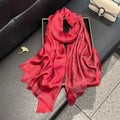 Raw Hem Lightweight Border Letter Print Scarf
