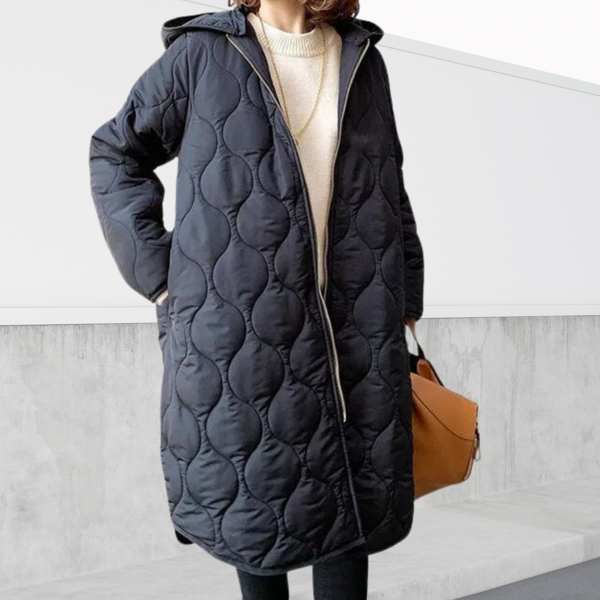 Large Hooded Winter Parka Coat with Faux Fur Details