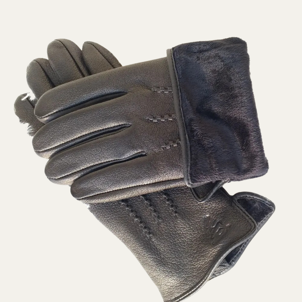 Thermal Insulated Mens Leather Snow Gloves