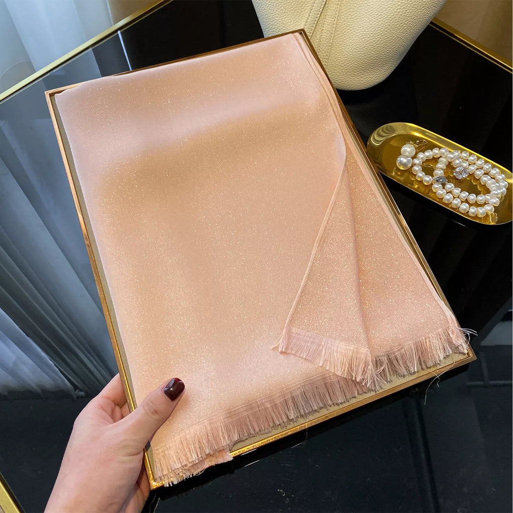 Raw Hem Tencel Scarf