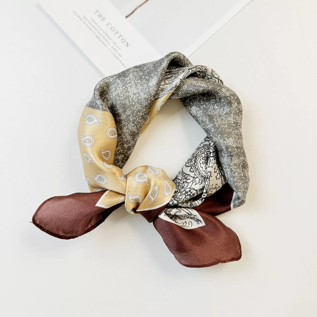 Small Printed Silk Square Scarf
