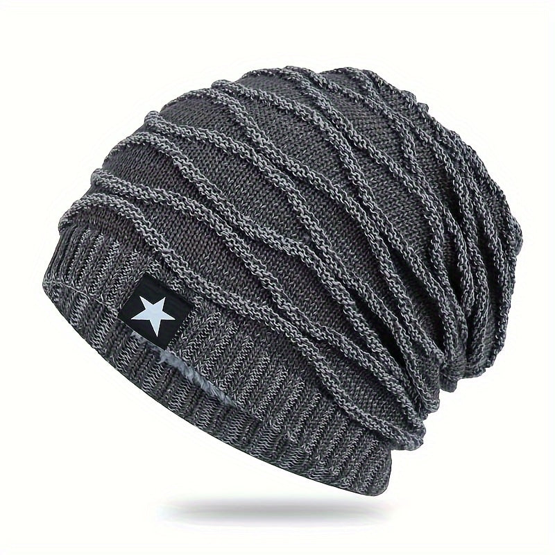 Pandaize Fleece Lined Beanie: Unisex Warm Knit Hat for Skiing & More