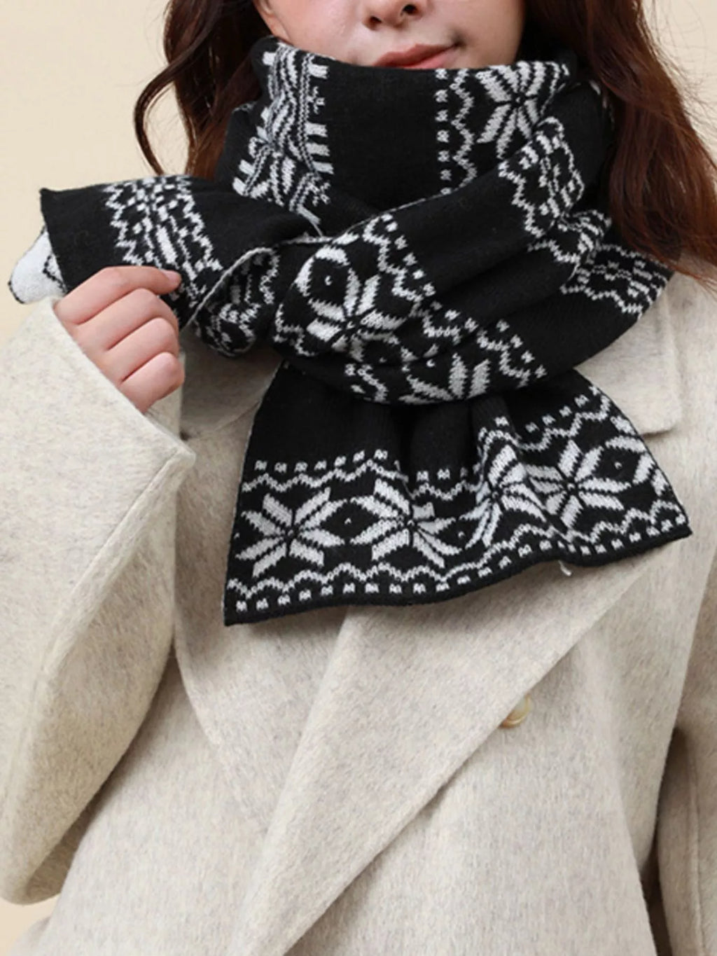 Christmas Snowflake Knit Scarf