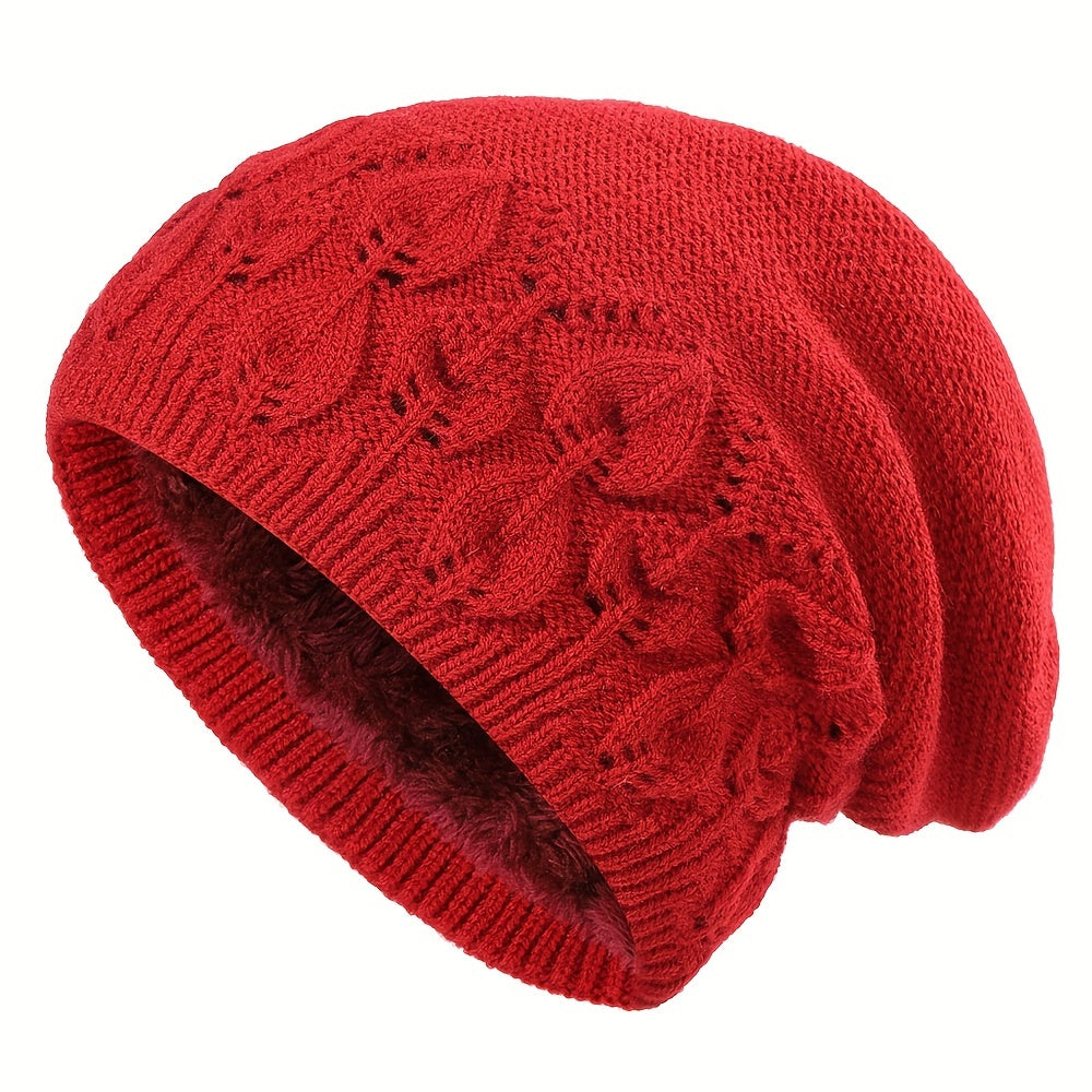 Pandaize Unisex Vintage Knitted Fleece Beanie