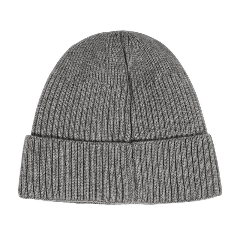 Pandaize Men's M Letter Plus Velvet Knitted Winter Cap – Stylish & Warm!