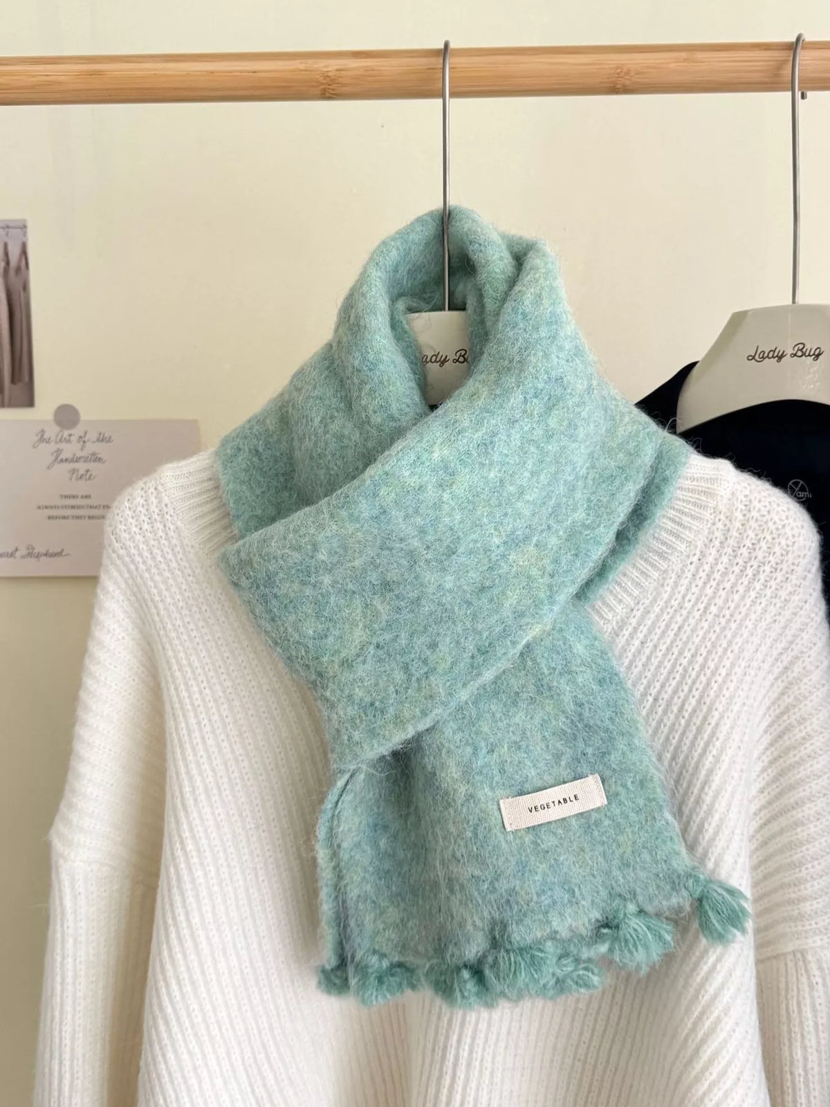 Wool Tassel Knitted Scarf