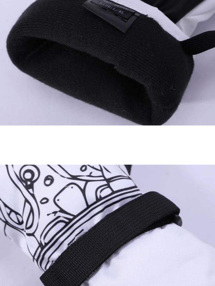 Women's Ski Glove Shaped Long Mittens - DOOREK