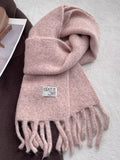 Fuzzy Chunky Fringe Solid Color Scarf