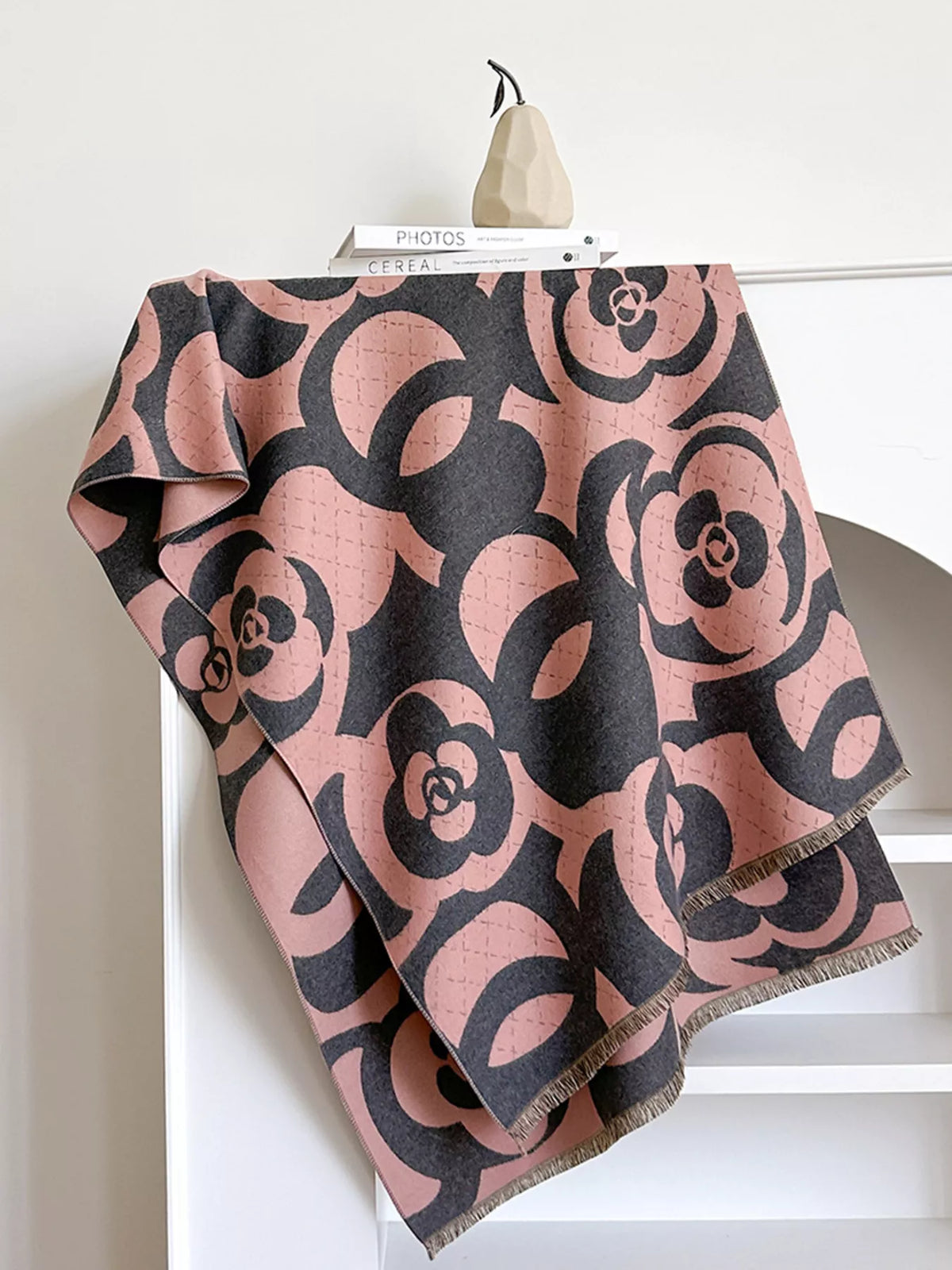 Floral Patterned Warm Winter Scarf