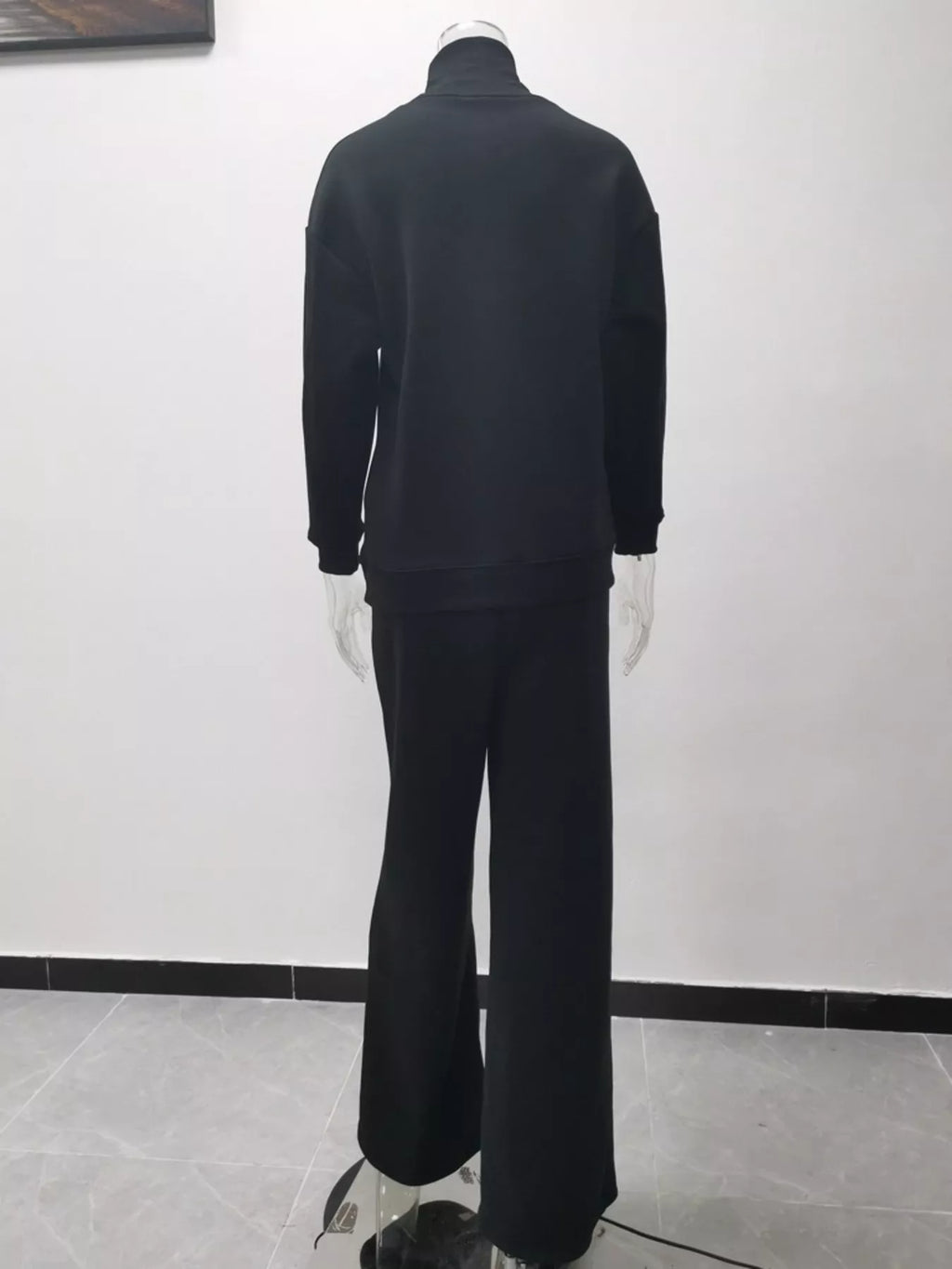 Turtleneck Long Sleeve Top and Pants Sweater Set Plus Size