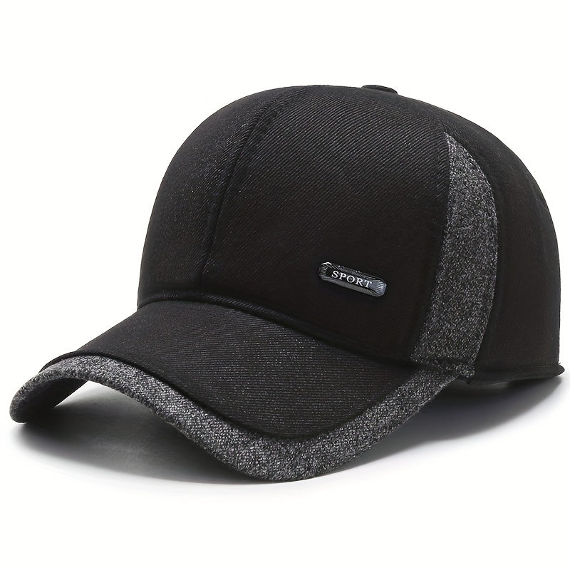Pandaize Winter Wool Baseball Cap with Ear Flaps - Auturnn Thicken Cotton, Quality & Style
