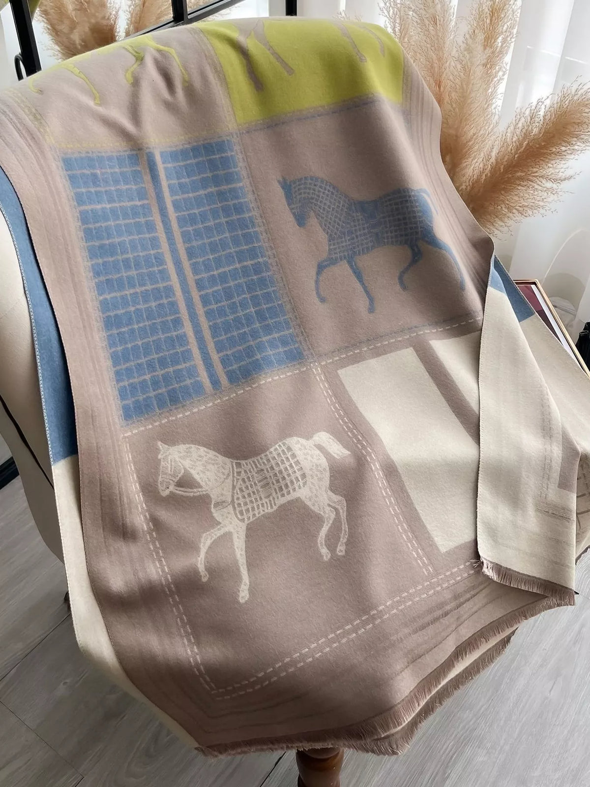 Equestrian Print Warm Scarf