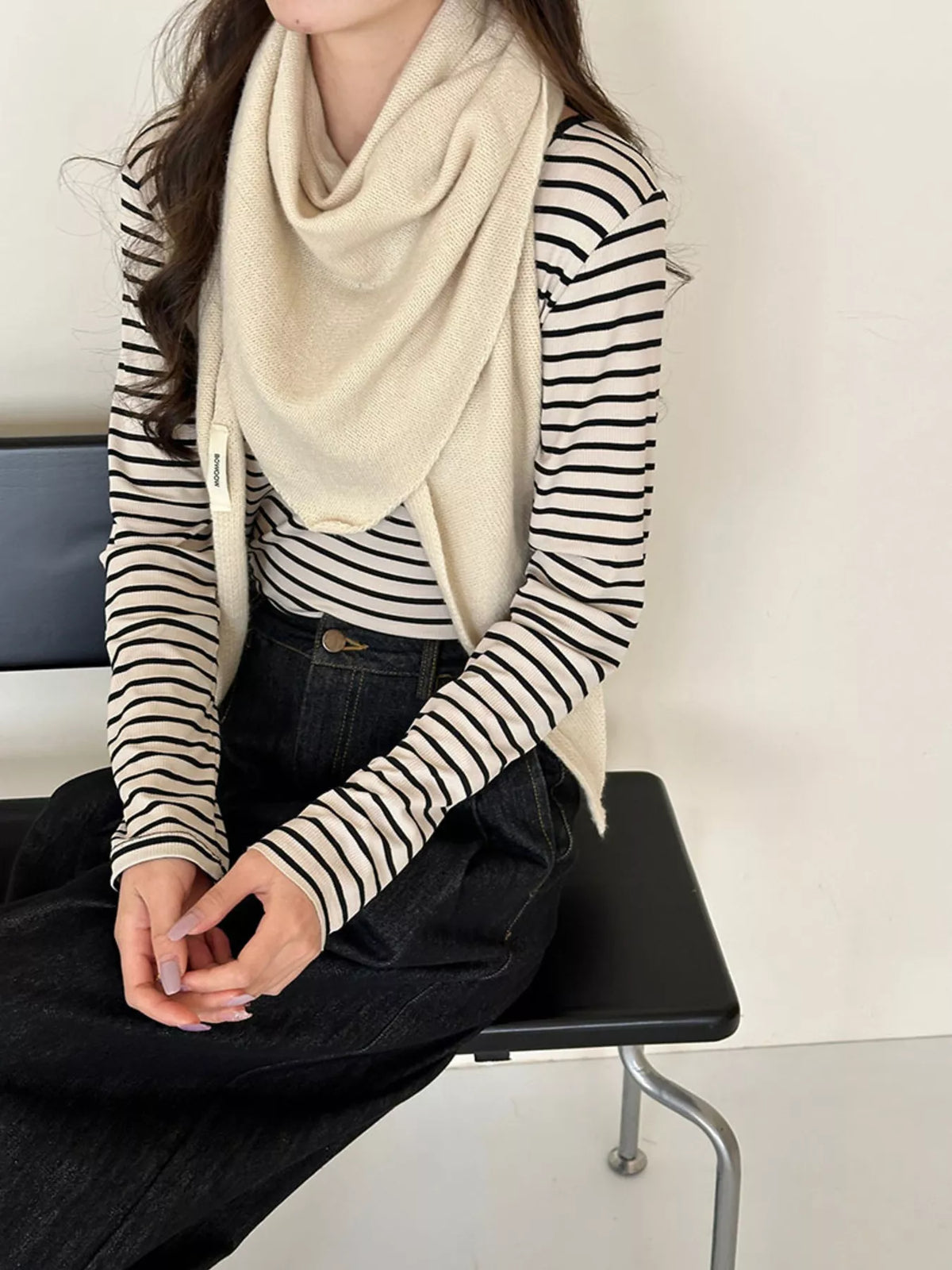 Knitted Solid Color Wool Scarf