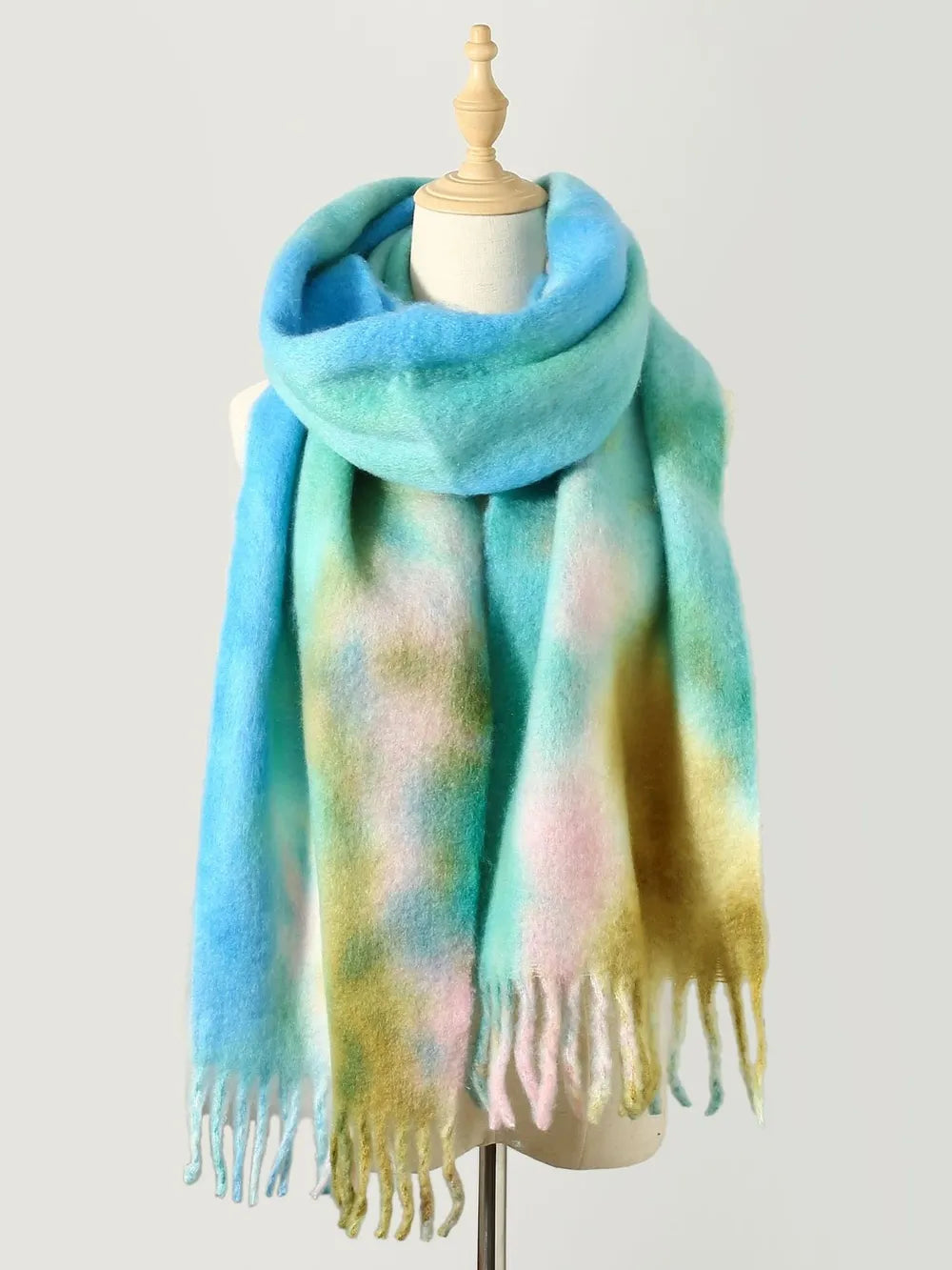 Fringe Tie Dye Polyester Scarf