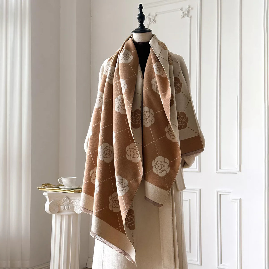 Floral Raw Hem Scarf