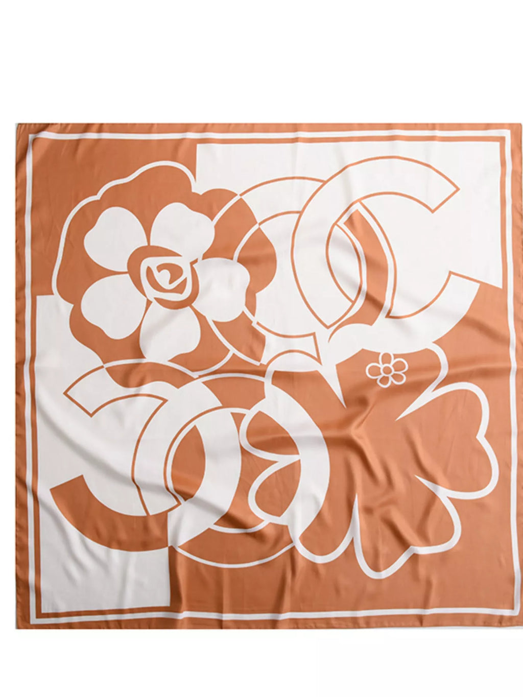 Square Floral Silky Scarf