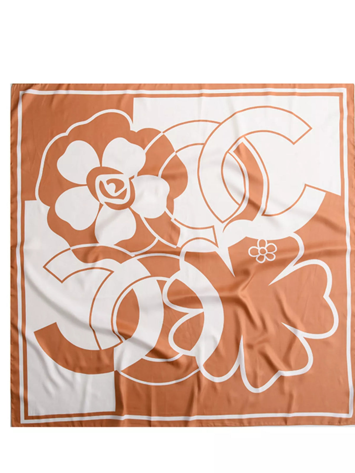 Square Floral Silky Scarf