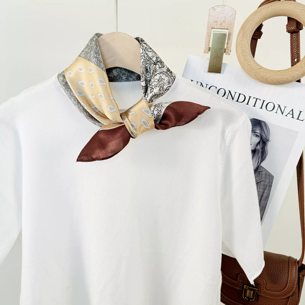 Small Printed Silk Square Scarf